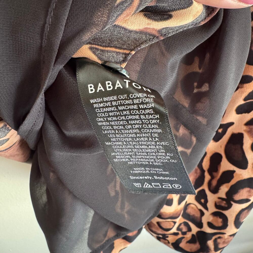 Babaton Black + Brown Samson Cheetah Animal Print Mini Shift Dress Size 4 NWT - Picture 7 of 11